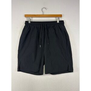 Athletic Gorpcore COOFANDY Mens Medium Black Zipper Pocket Drawstring Gym Shorts